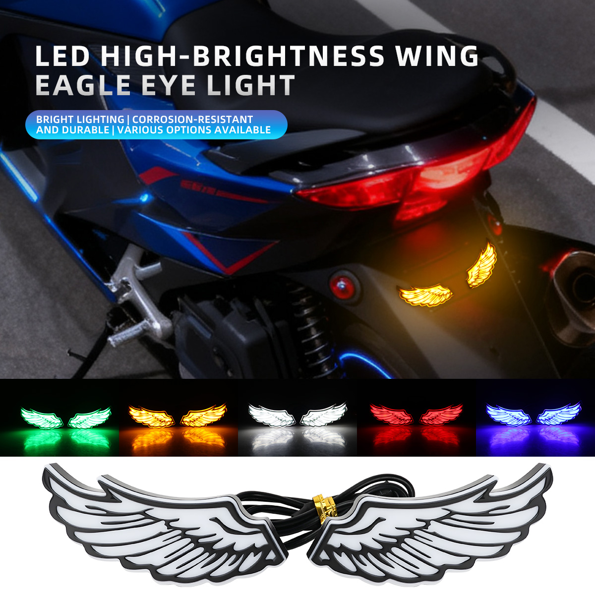 1Pair Motorcycle Angel Wings L - Sos Light Strobe ulasan dan harga