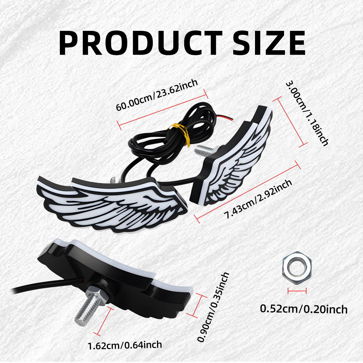1Pair Motorcycle Angel Wings L - Sos Light Strobe ulasan dan harga