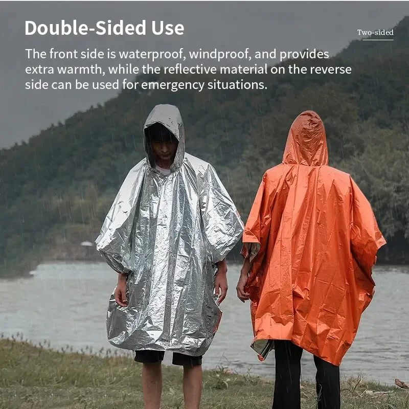Aluminum Coated Hooded Emergen - Emergency Poncho Rain ulasan dan harga