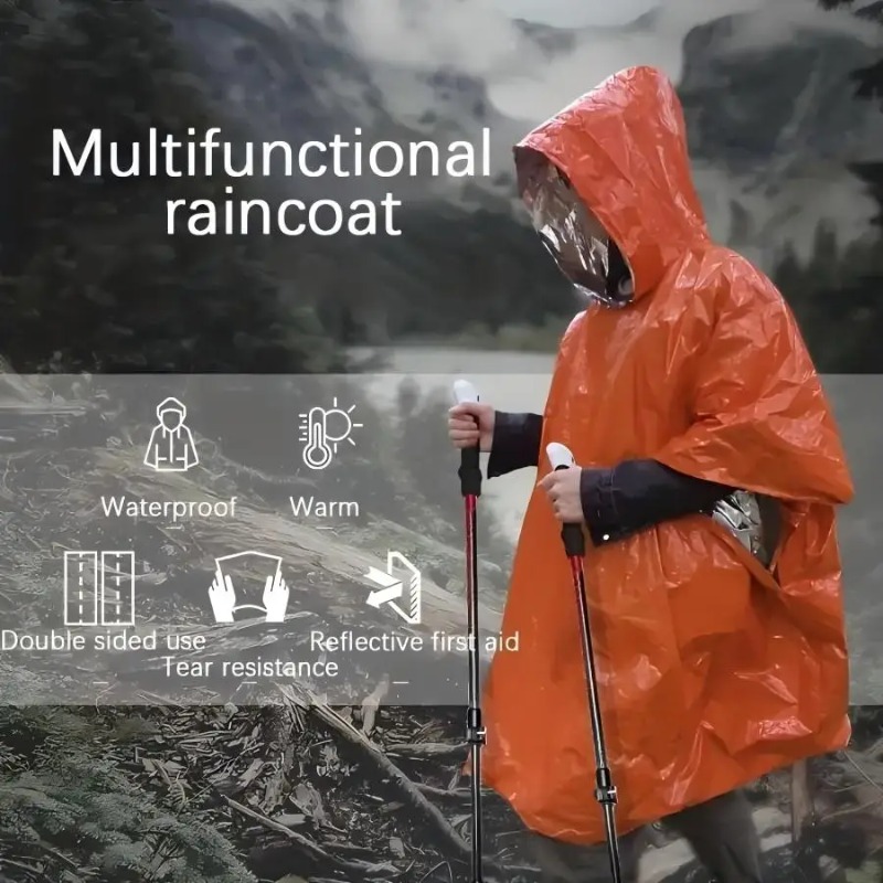 1-5PCS Multifunctional Surviva - Emergency Poncho Rain ulasan dan harga