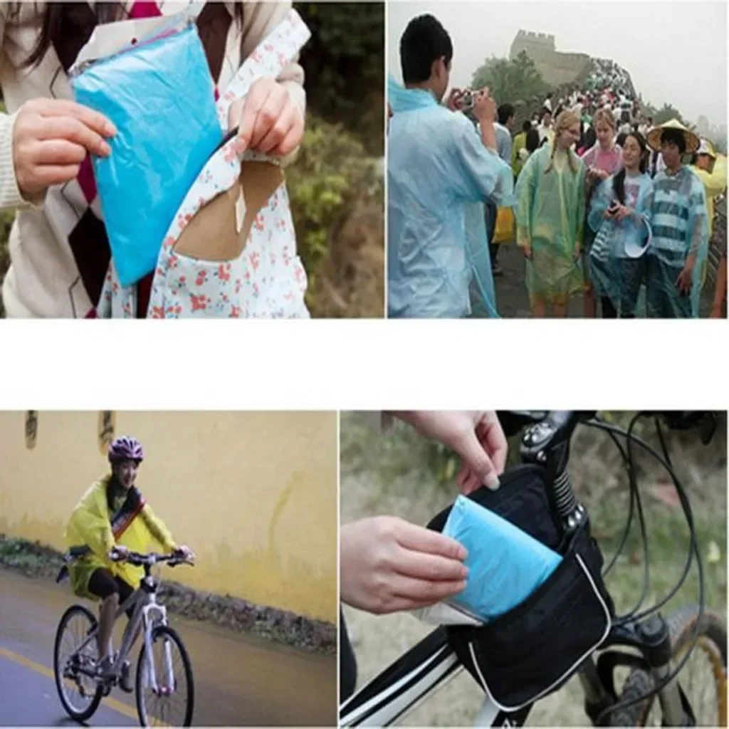5/10PC Disposable Raincoat Adu - Emergency Poncho Rain ulasan dan harga