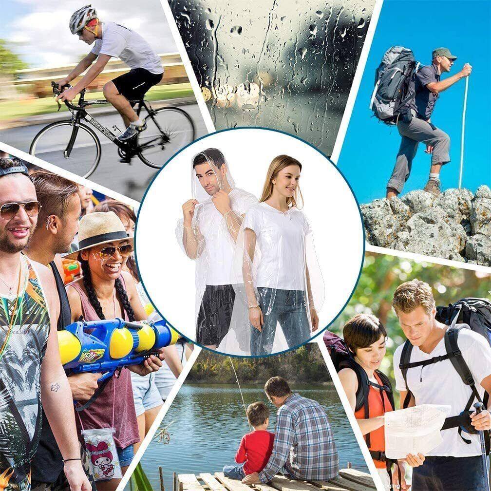 12Pcs Disposable Waterproof Ra - Emergency Poncho Rain ulasan dan harga